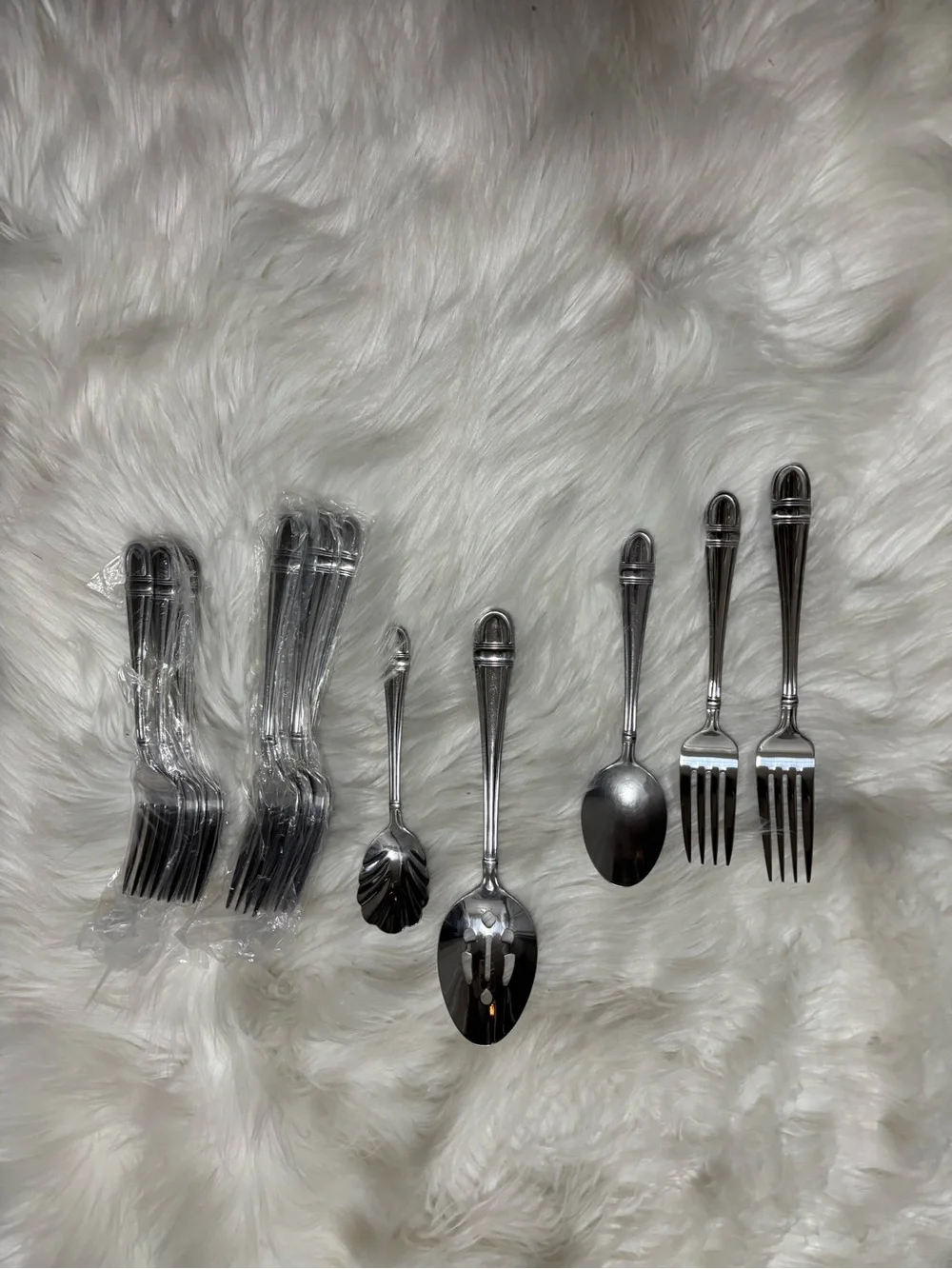 Classic Stainless Steel Silver Flatware Parcial Set - 6 Salad Fork 6‎ Steak Fork